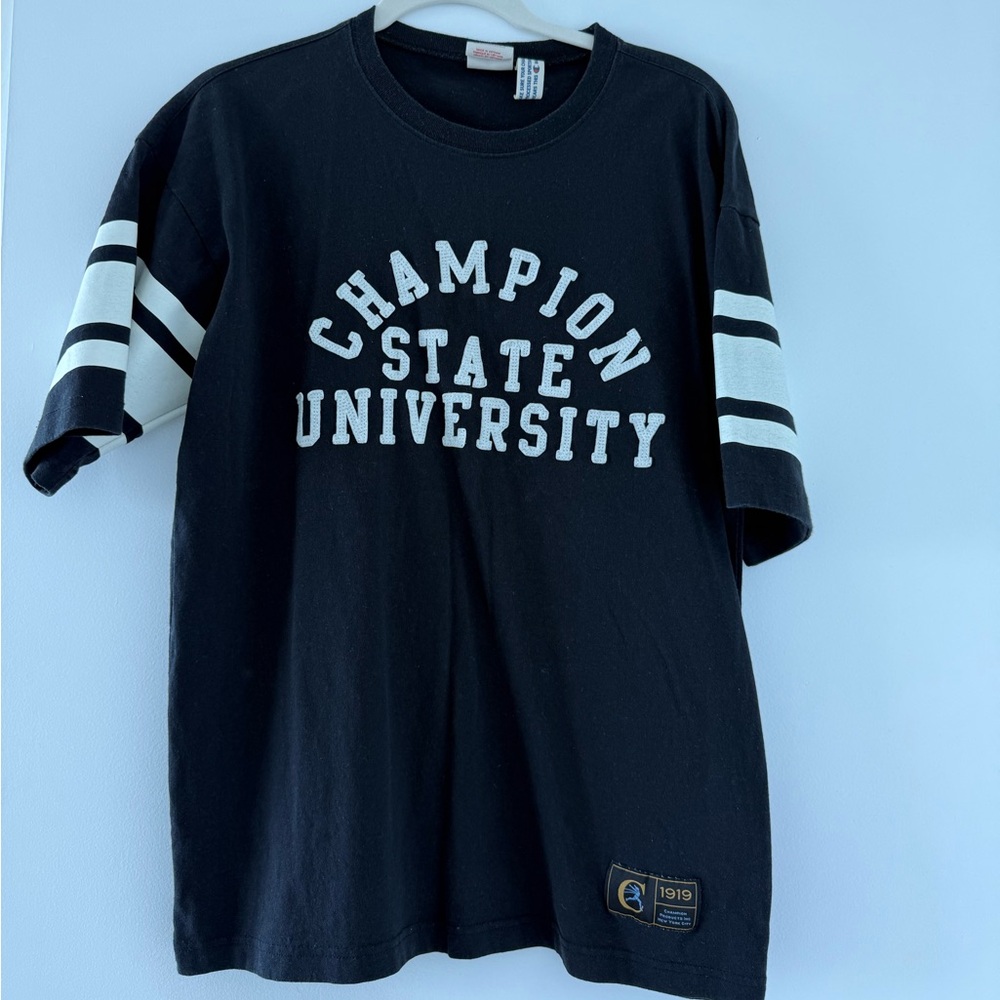 Champion Black and White University Tee